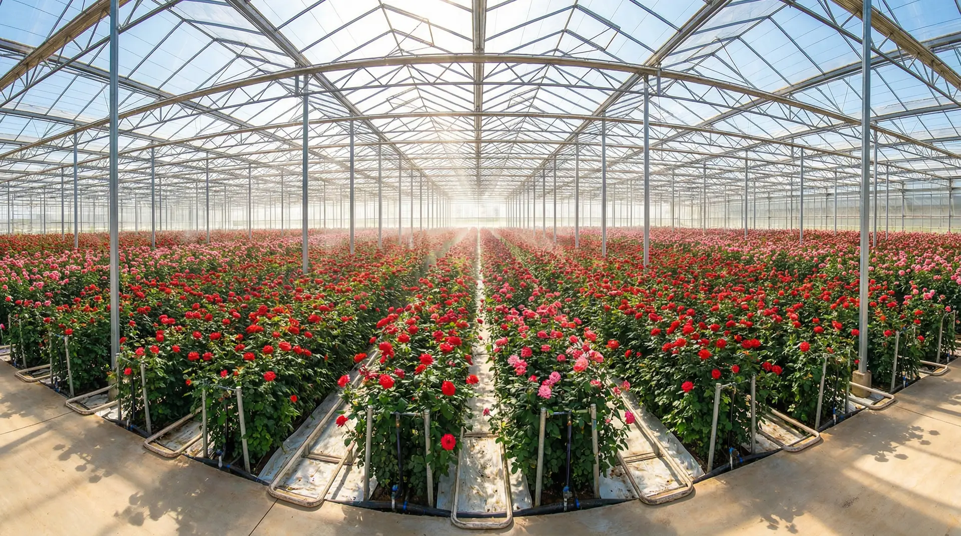 云南玫瑰温室全景